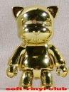 Toy2r 10th Anniversary - special edition program 02, 2" Qee Metallic Gold Qee Cat, keychain, Qee # 548