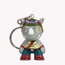 KIDROBOT X TMNT KEYCHAIN - ROCKSTEADY TEENAGE MUTANT NINJA TURTLES